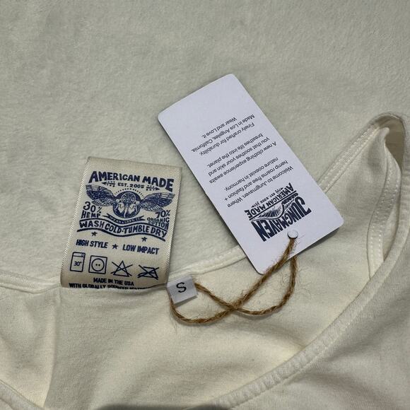 Jungmaven Trinity Tank Top Shirt Size Small Hemp Cotton NWT Washed White - Picture 10 of 10